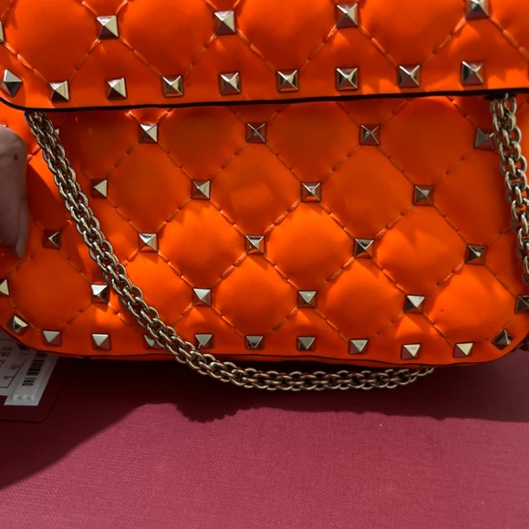 Valentino Mini Fluo ORANGE Rockstud Spike Bag - Picture 2 of 7